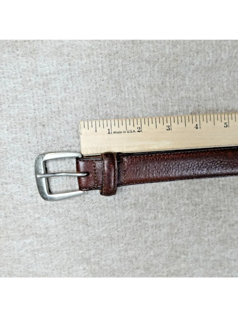 Polo Ralph Lauren Mens Belt 38 Brown Pebbled Dress